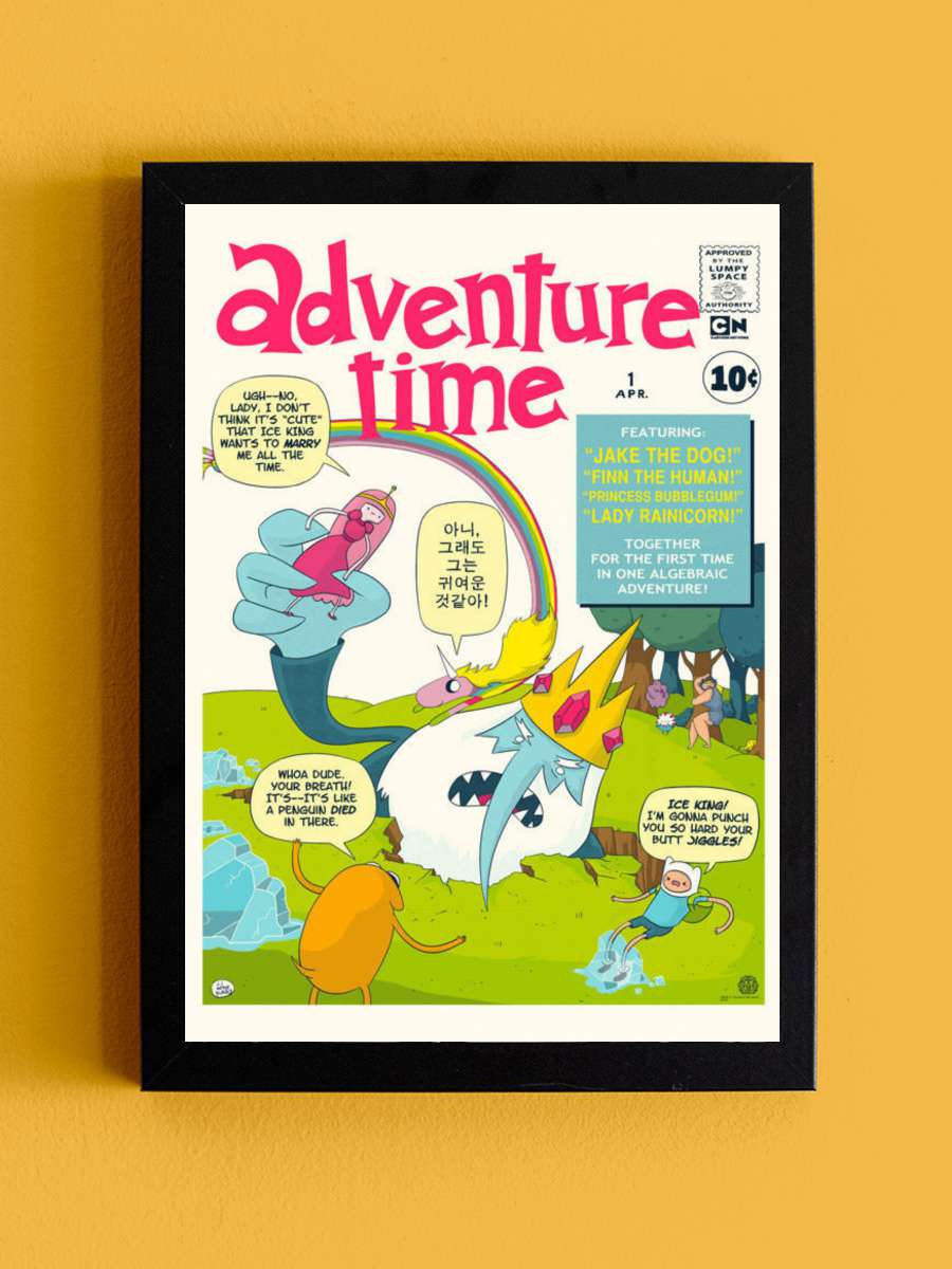 Adventure Time Dizi Tablo Siyah Çerçeveli Dizi Poster Duvar Tablo