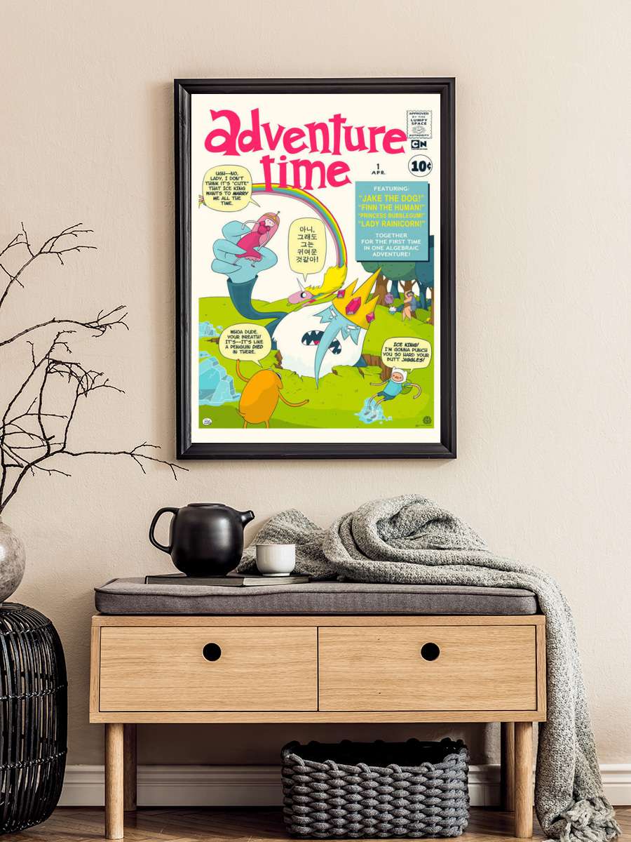 Adventure Time Dizi Tablo Siyah Çerçeveli Dizi Poster Duvar Tablo