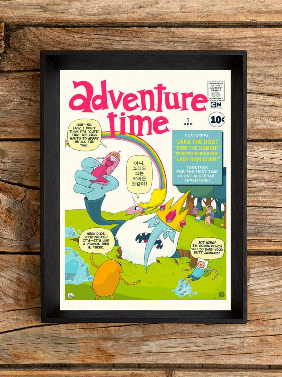 Adventure Time Dizi Tablo Siyah Çerçeveli Dizi Poster Duvar Tablo