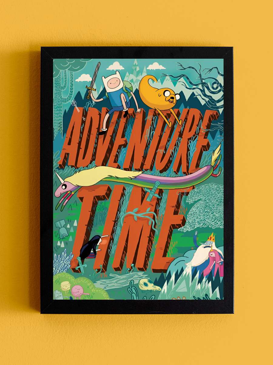 Adventure Time Dizi Tablo Siyah Çerçeveli Dizi Poster Duvar Tablo