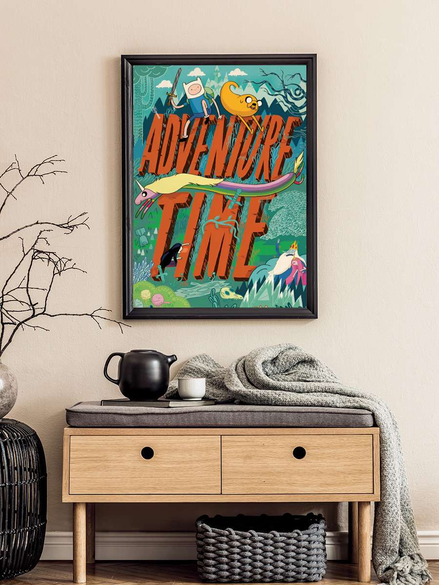 Adventure Time Dizi Tablo Siyah Çerçeveli Dizi Poster Duvar Tablo