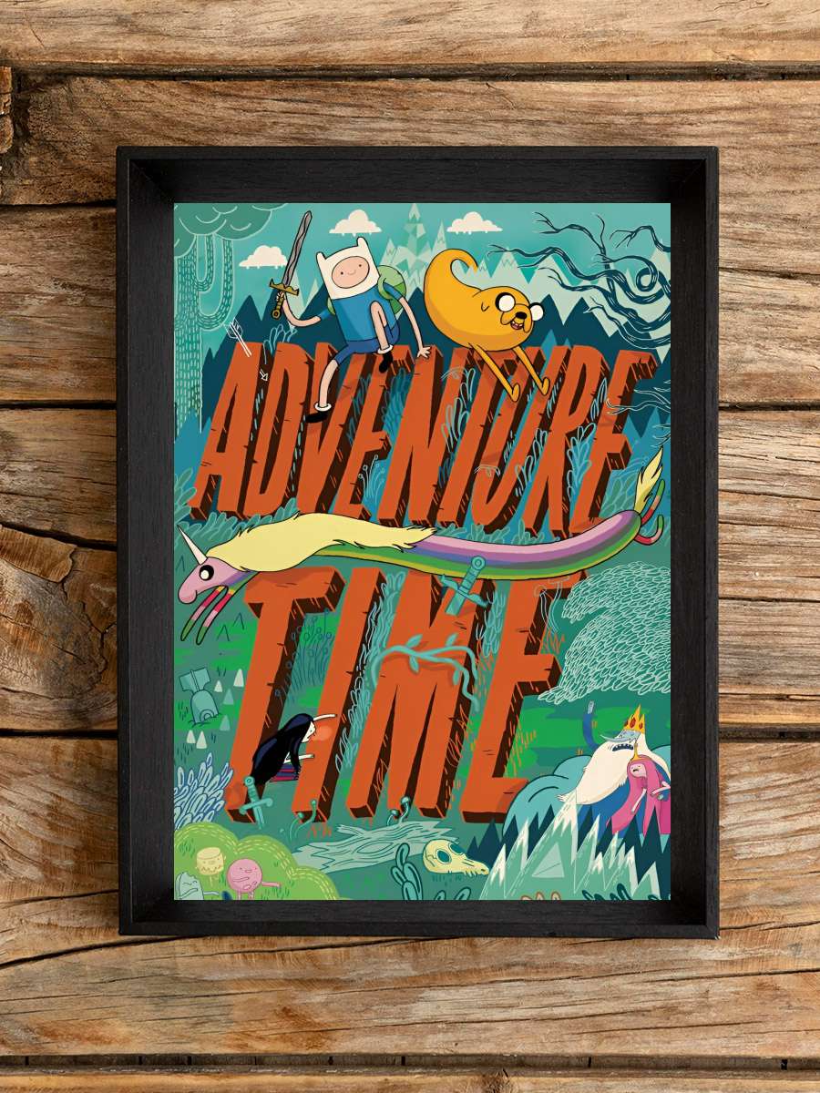 Adventure Time Dizi Tablo Siyah Çerçeveli Dizi Poster Duvar Tablo