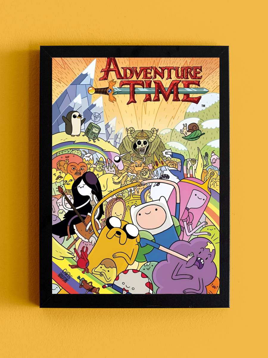 Adventure Time Dizi Tablo Siyah Çerçeveli Dizi Poster Duvar Tablo