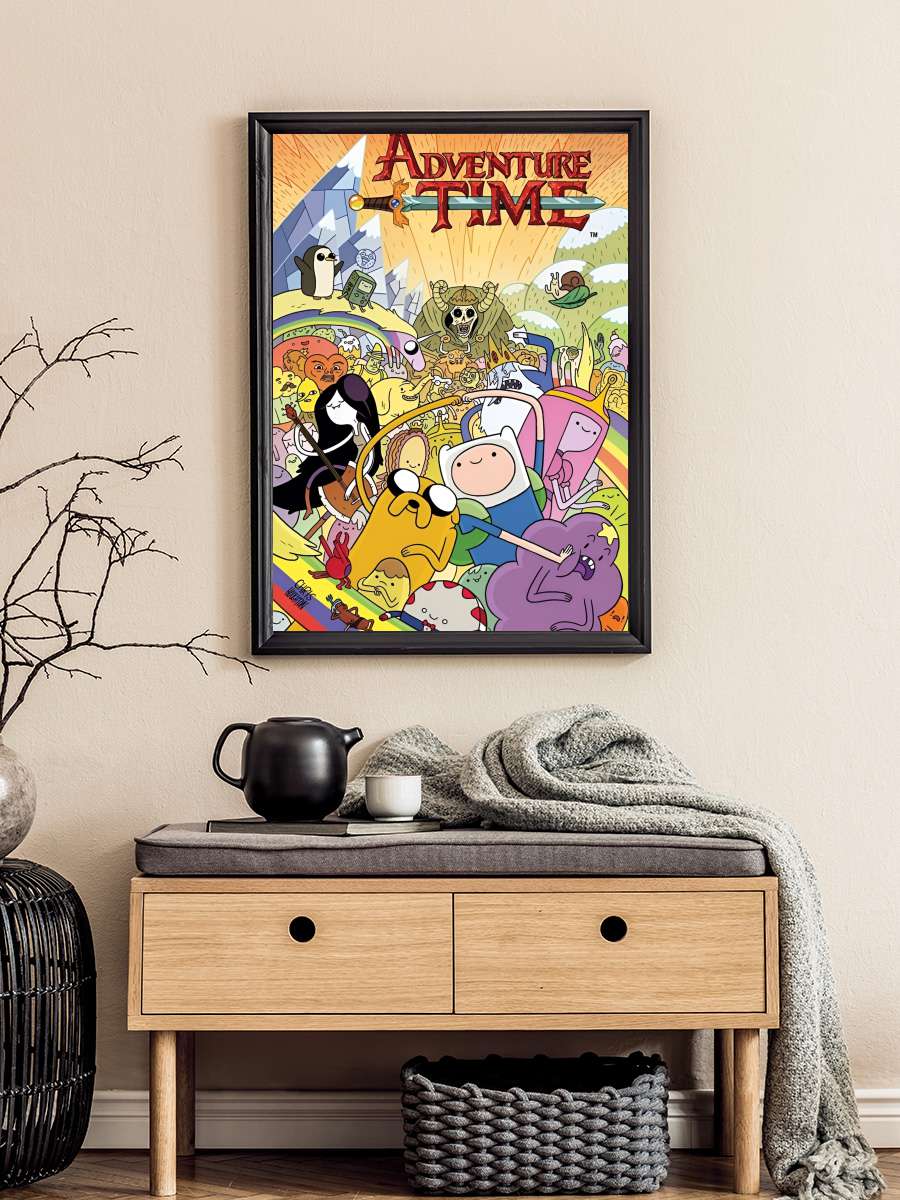 Adventure Time Dizi Tablo Siyah Çerçeveli Dizi Poster Duvar Tablo