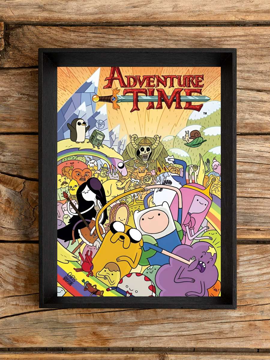 Adventure Time Dizi Tablo Siyah Çerçeveli Dizi Poster Duvar Tablo