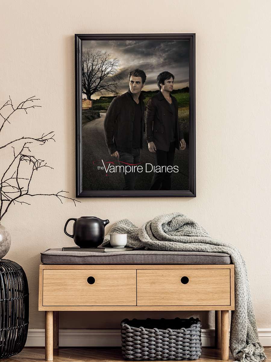 The Vampire Diaries Dizi Tablo Siyah Çerçeveli Dizi Poster Duvar Tablo