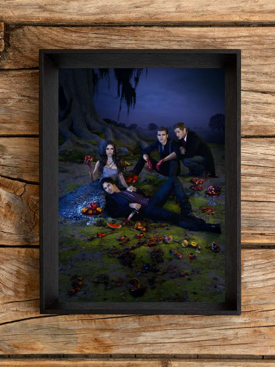 The Vampire Diaries Dizi Tablo Siyah Çerçeveli Dizi Poster Duvar Tablo