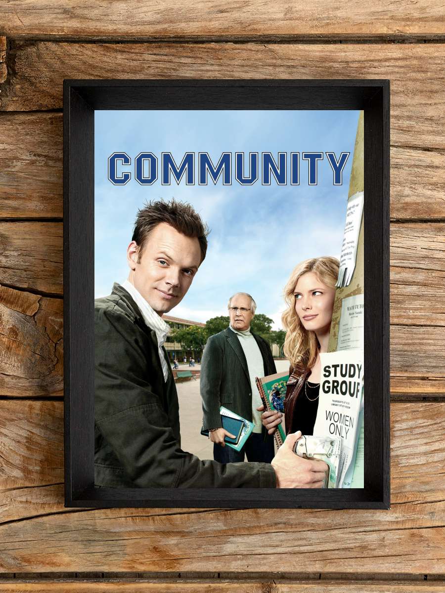 Community Dizi Tablo Siyah Çerçeveli Dizi Poster Duvar Tablo