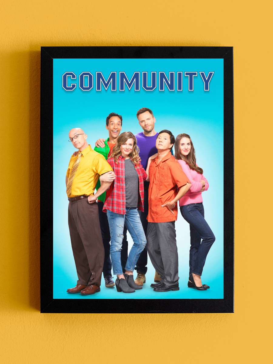 Community Dizi Tablo Siyah Çerçeveli Dizi Poster Duvar Tablo