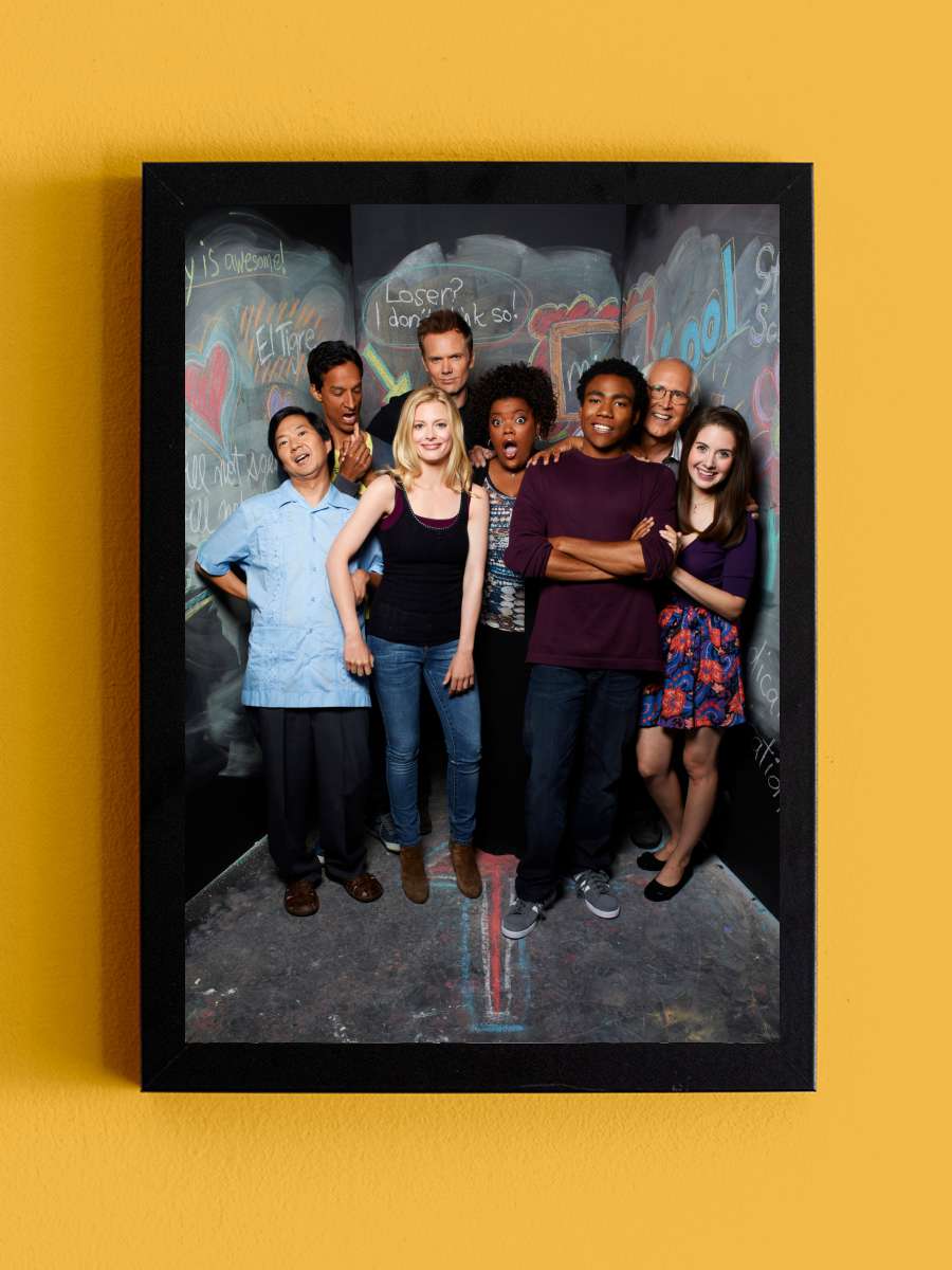 Community Dizi Tablo Siyah Çerçeveli Dizi Poster Duvar Tablo