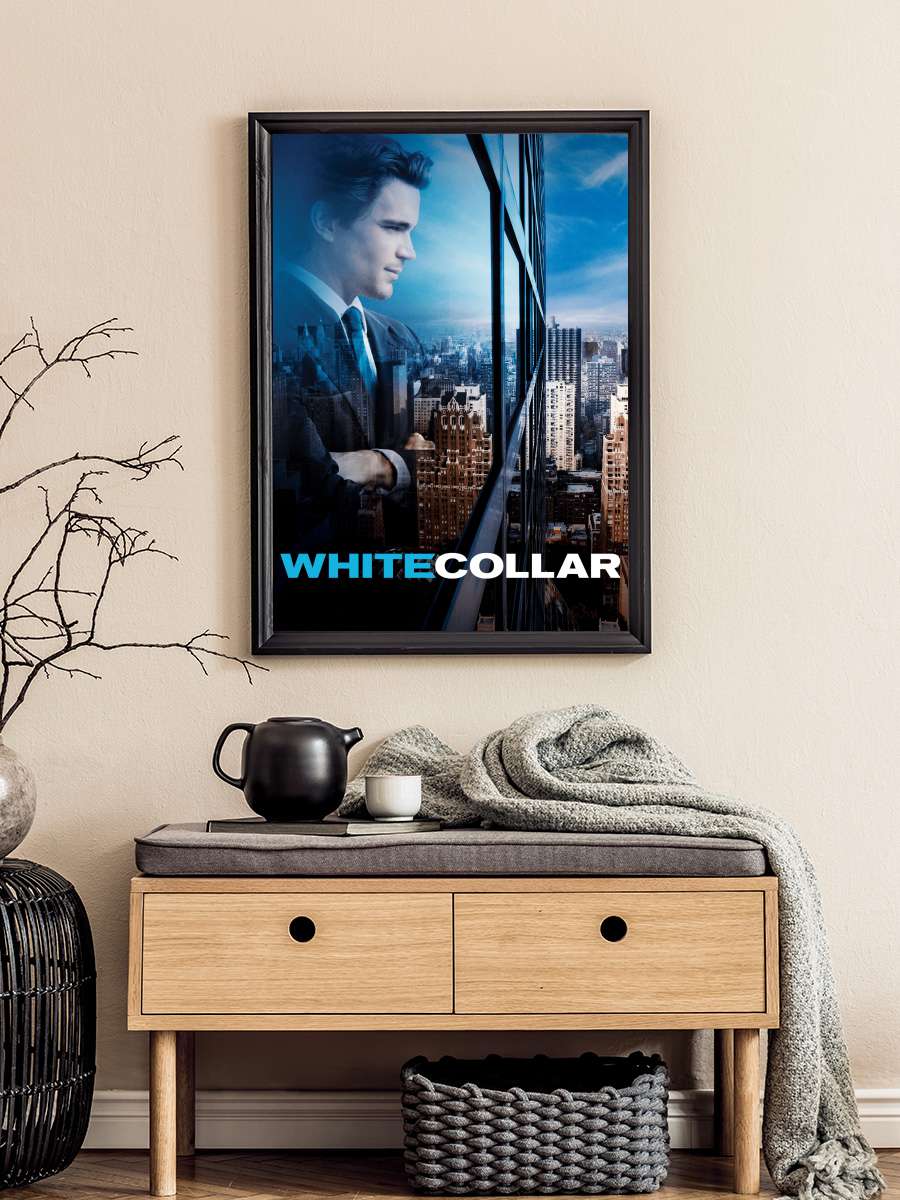 White Collar Dizi Tablo Siyah Çerçeveli Dizi Poster Duvar Tablo