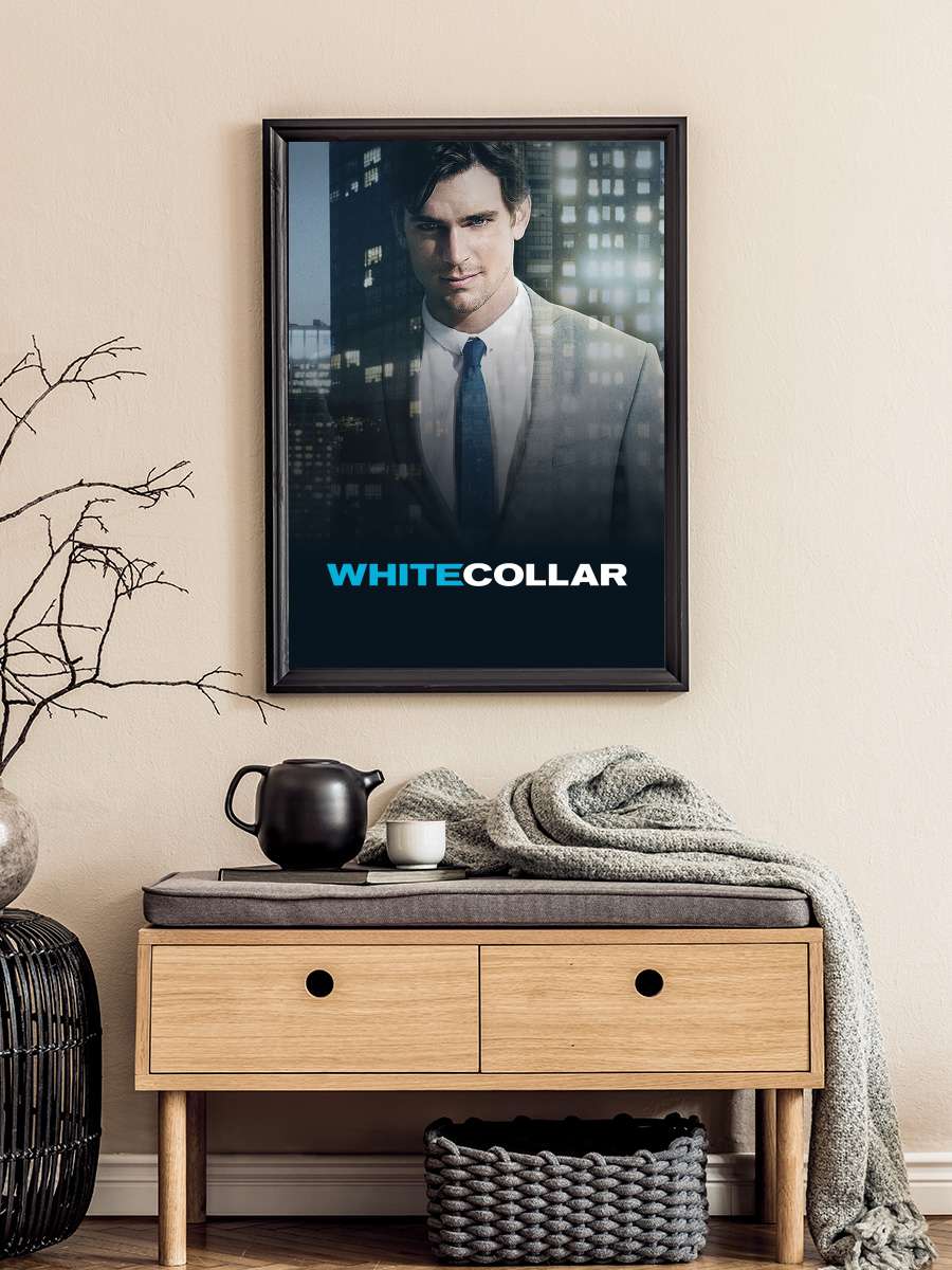 White Collar Dizi Tablo Siyah Çerçeveli Dizi Poster Duvar Tablo