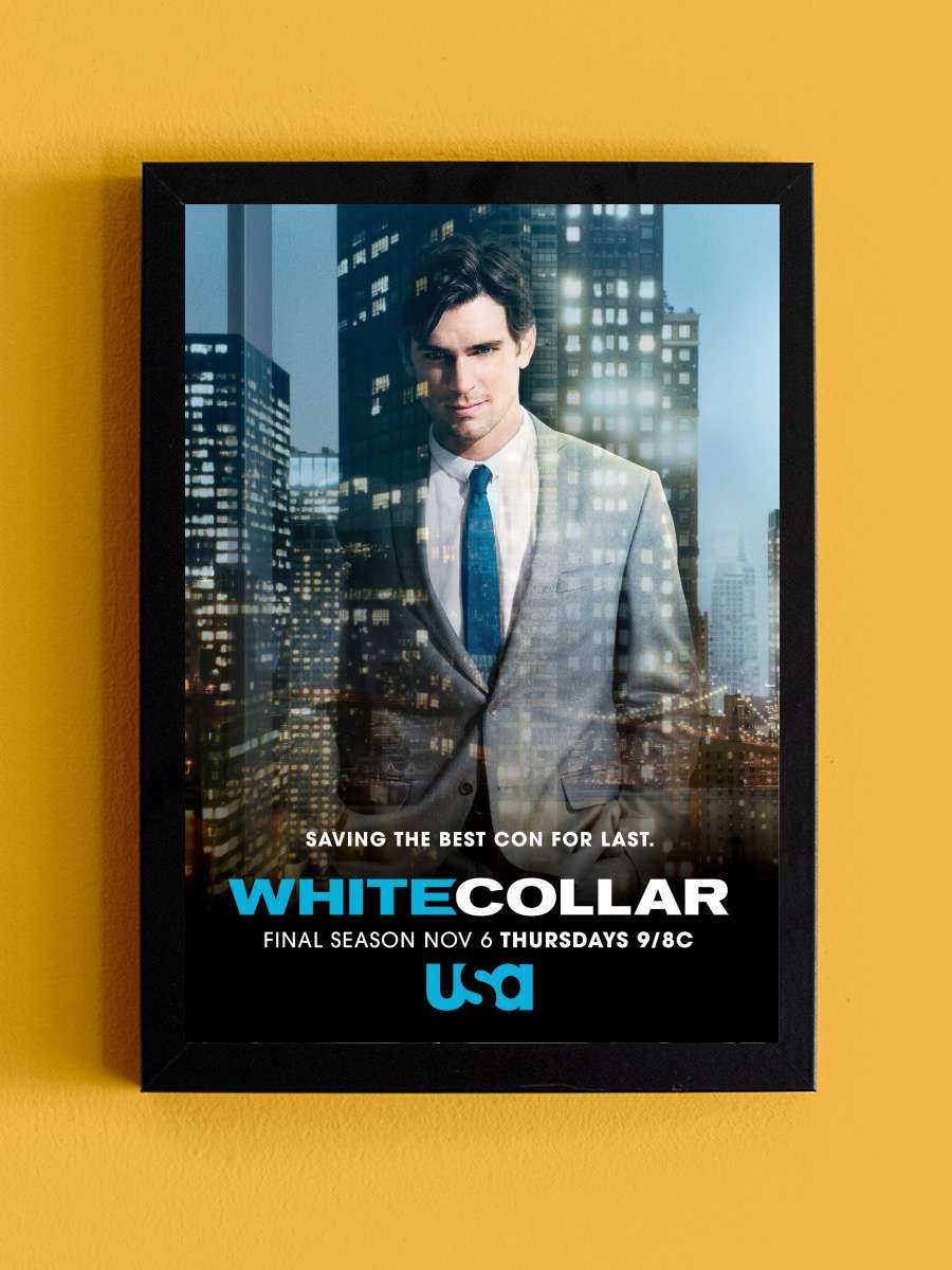 White Collar Dizi Tablo Siyah Çerçeveli Dizi Poster Duvar Tablo