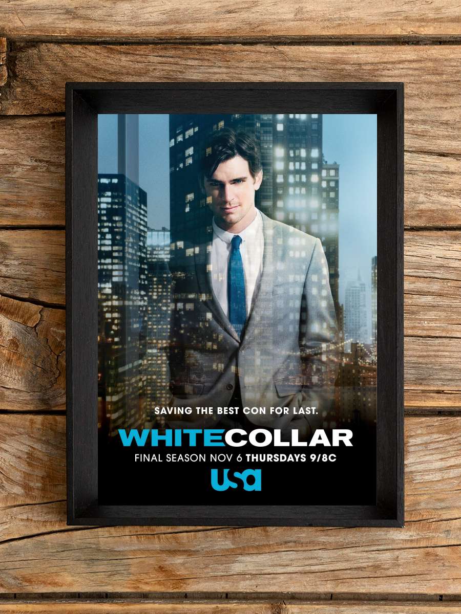 White Collar Dizi Tablo Siyah Çerçeveli Dizi Poster Duvar Tablo