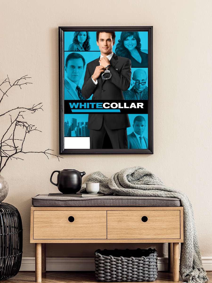 White Collar Dizi Tablo Siyah Çerçeveli Dizi Poster Duvar Tablo