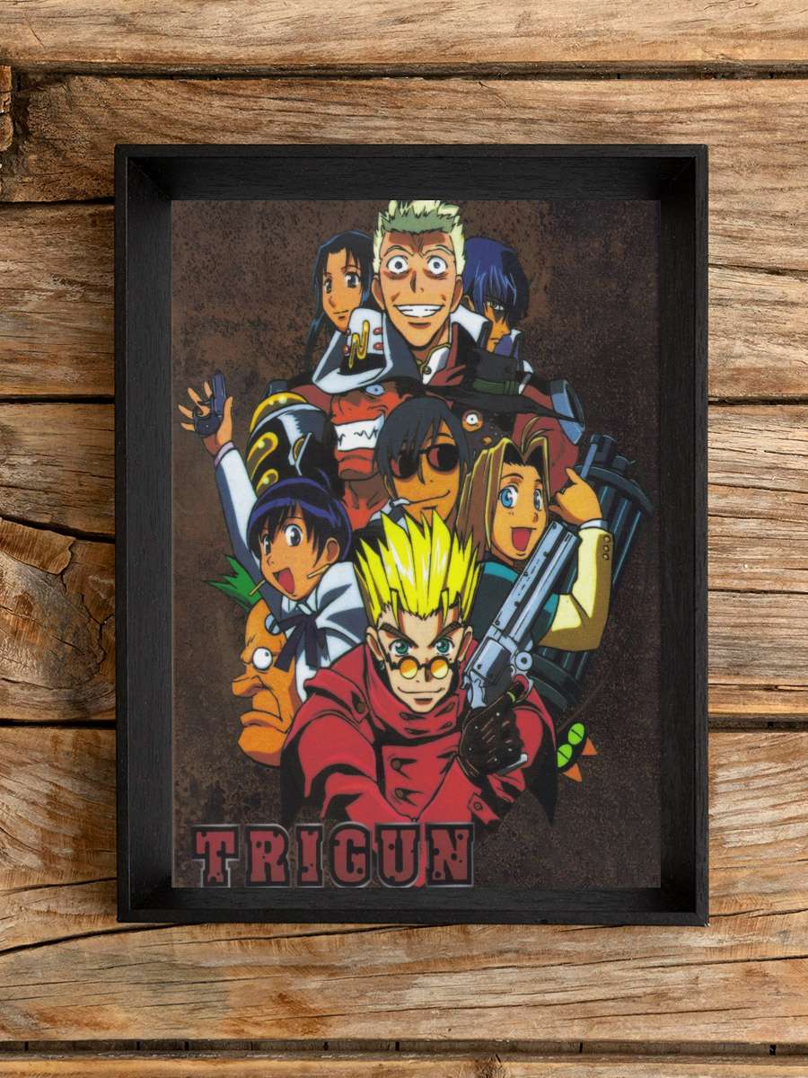 Trigun - TRIGUN Dizi Tablo Siyah Çerçeveli Dizi Poster Duvar Tablo