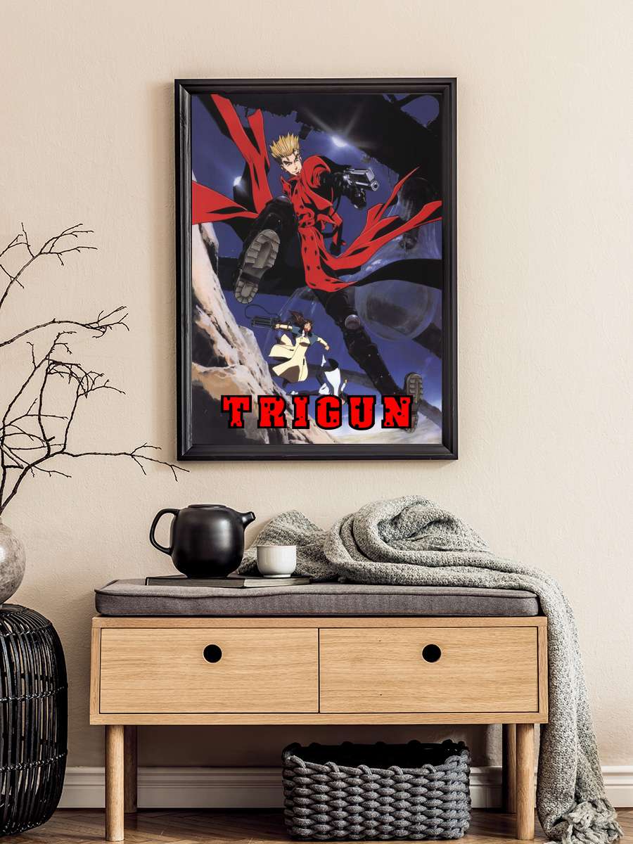 Trigun - TRIGUN Dizi Tablo Siyah Çerçeveli Dizi Poster Duvar Tablo