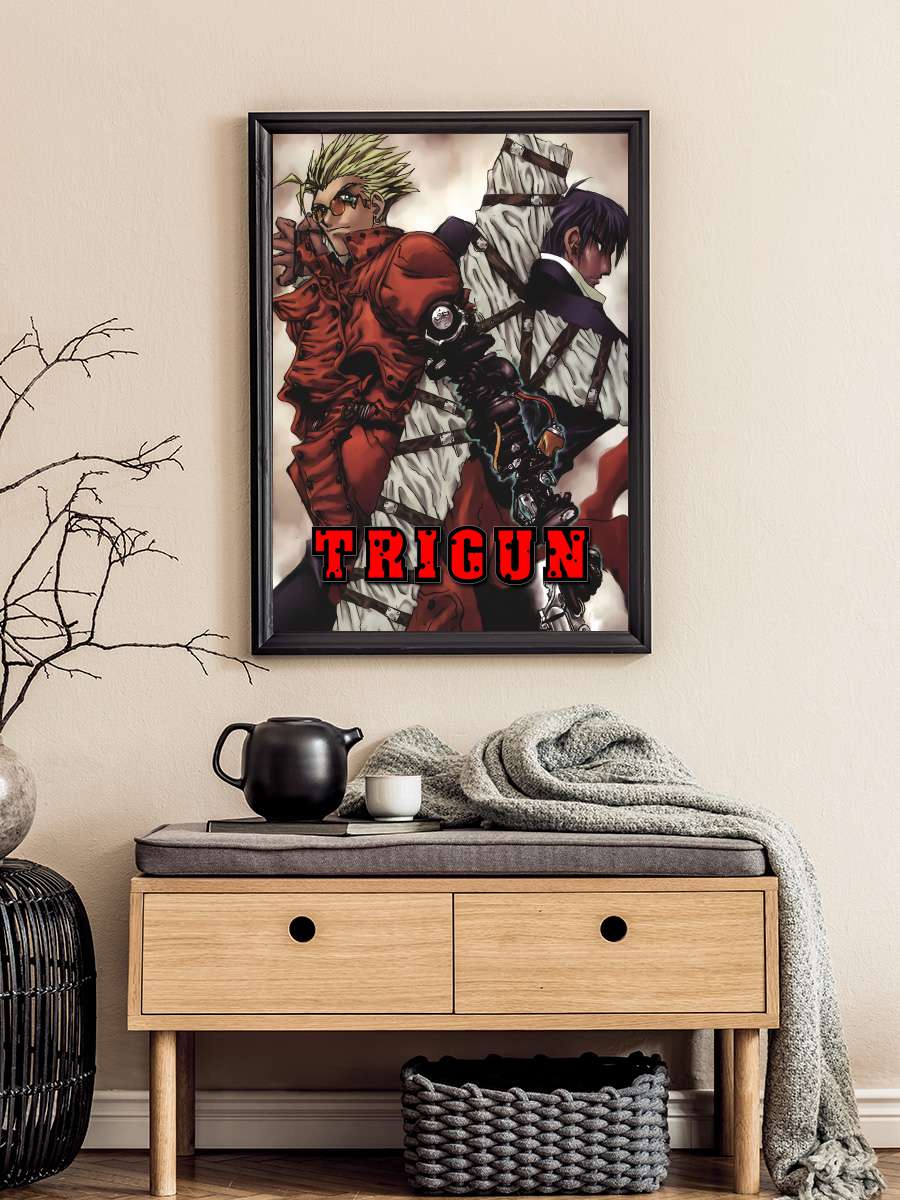 Trigun - TRIGUN Dizi Tablo Siyah Çerçeveli Dizi Poster Duvar Tablo