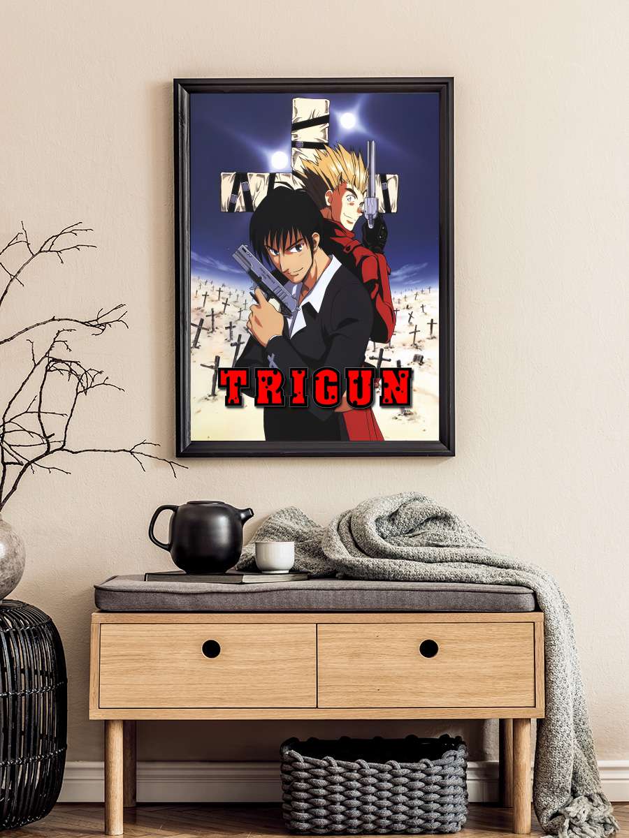 Trigun - TRIGUN Dizi Tablo Siyah Çerçeveli Dizi Poster Duvar Tablo