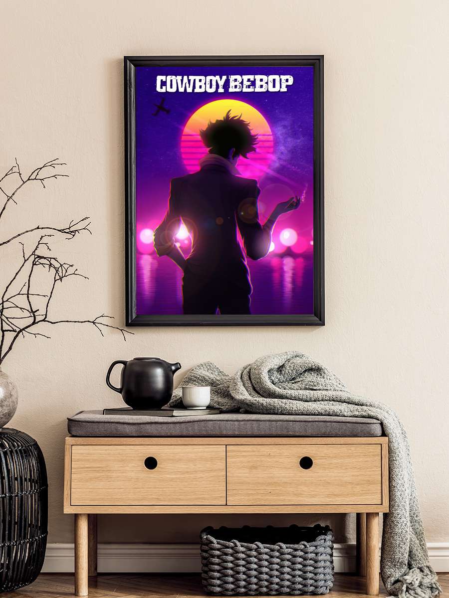 Cowboy Bebop - カウボーイビバップ Dizi Tablo Siyah Çerçeveli Dizi Poster Duvar Tablo