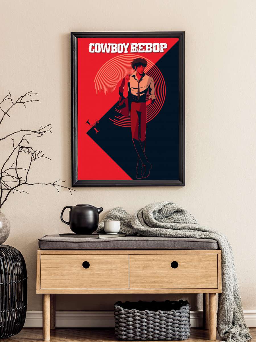 Cowboy Bebop - カウボーイビバップ Dizi Tablo Siyah Çerçeveli Dizi Poster Duvar Tablo