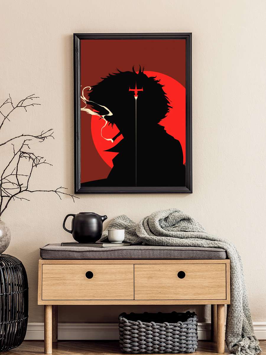 Cowboy Bebop - カウボーイビバップ Dizi Tablo Siyah Çerçeveli Dizi Poster Duvar Tablo