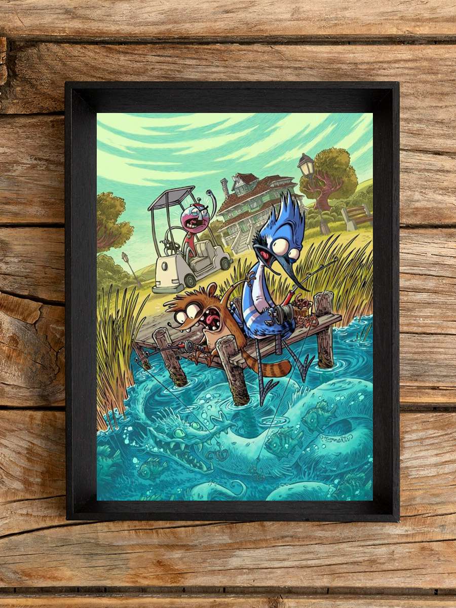 Regular Show Dizi Tablo Siyah Çerçeveli Dizi Poster Duvar Tablo