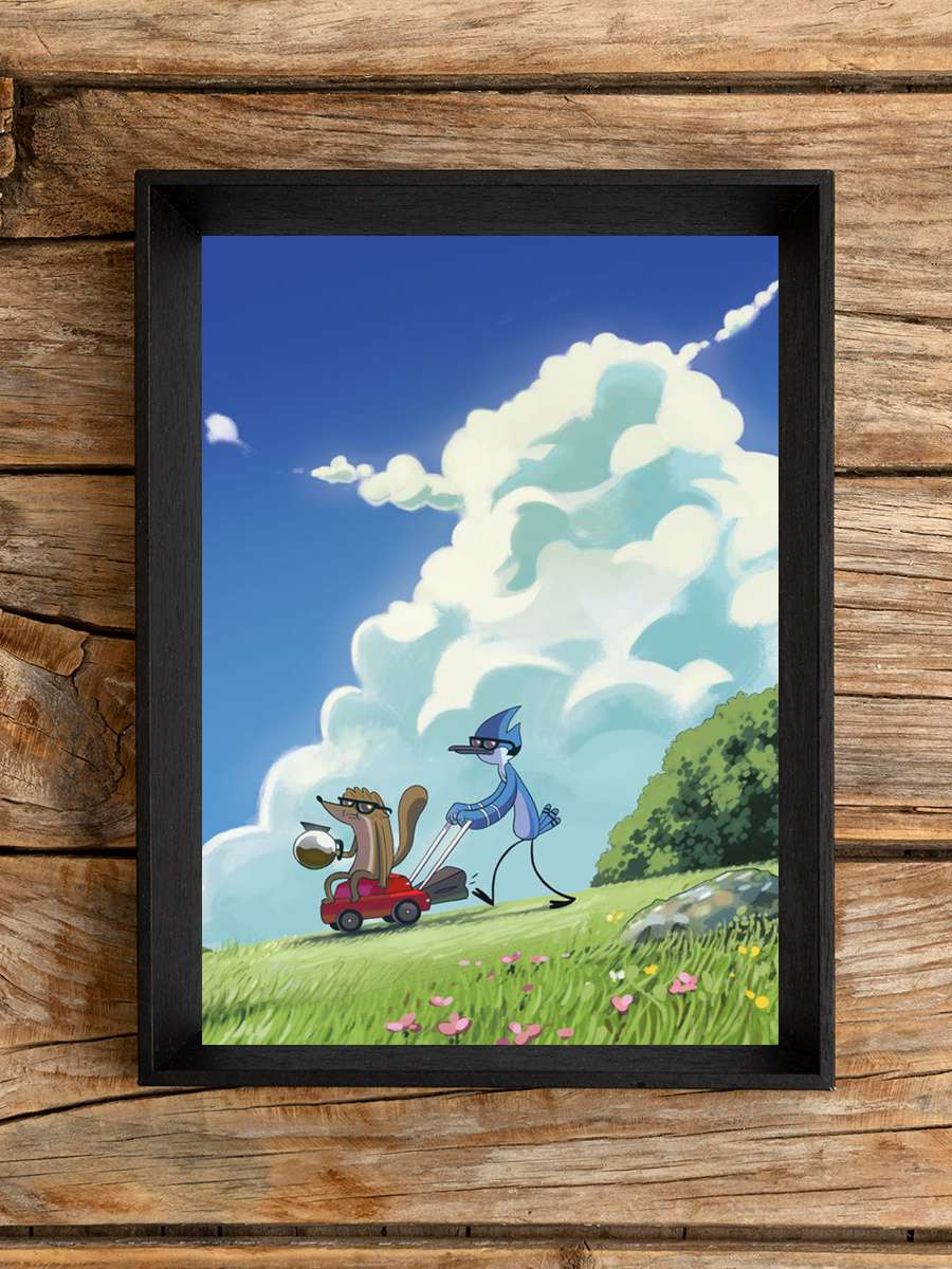 Regular Show Dizi Tablo Siyah Çerçeveli Dizi Poster Duvar Tablo