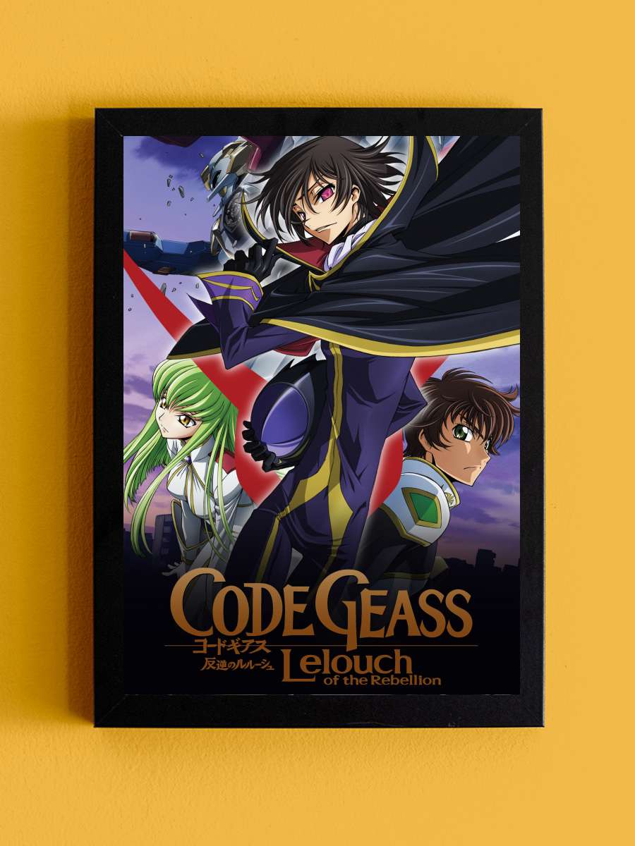 Code Geass: Lelouch of the Rebellion - コードギアス 反逆のルルーシュ Dizi Tablo Siyah Çerçeveli Dizi Poster Duvar Tablo