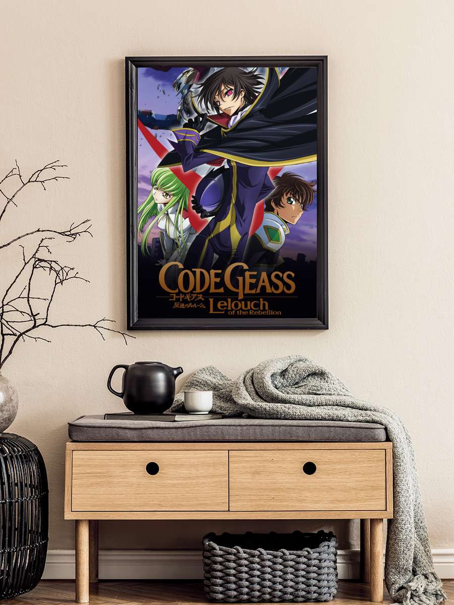 Code Geass: Lelouch of the Rebellion - コードギアス 反逆のルルーシュ Dizi Tablo Siyah Çerçeveli Dizi Poster Duvar Tablo