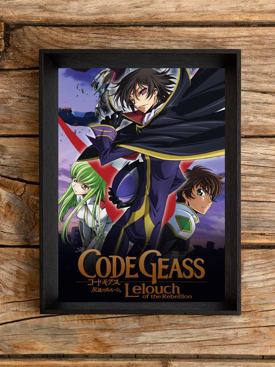 Code Geass: Lelouch of the Rebellion - コードギアス 反逆のルルーシュ Dizi Tablo Siyah Çerçeveli Dizi Poster Duvar Tablo