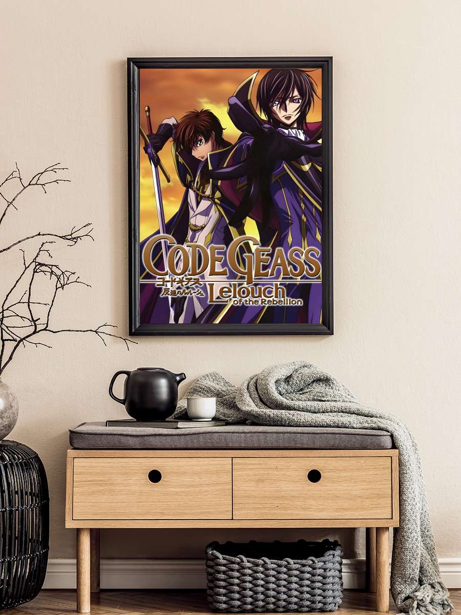 Code Geass: Lelouch of the Rebellion - コードギアス 反逆のルルーシュ Dizi Tablo Siyah Çerçeveli Dizi Poster Duvar Tablo