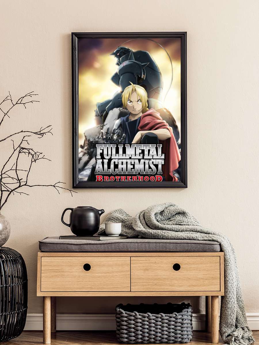 Fullmetal Alchemist: Brotherhood - 鋼の錬金術師 FULLMETAL ALCHEMIST Dizi Tablo Siyah Çerçeveli Dizi Poster Duvar Tablo