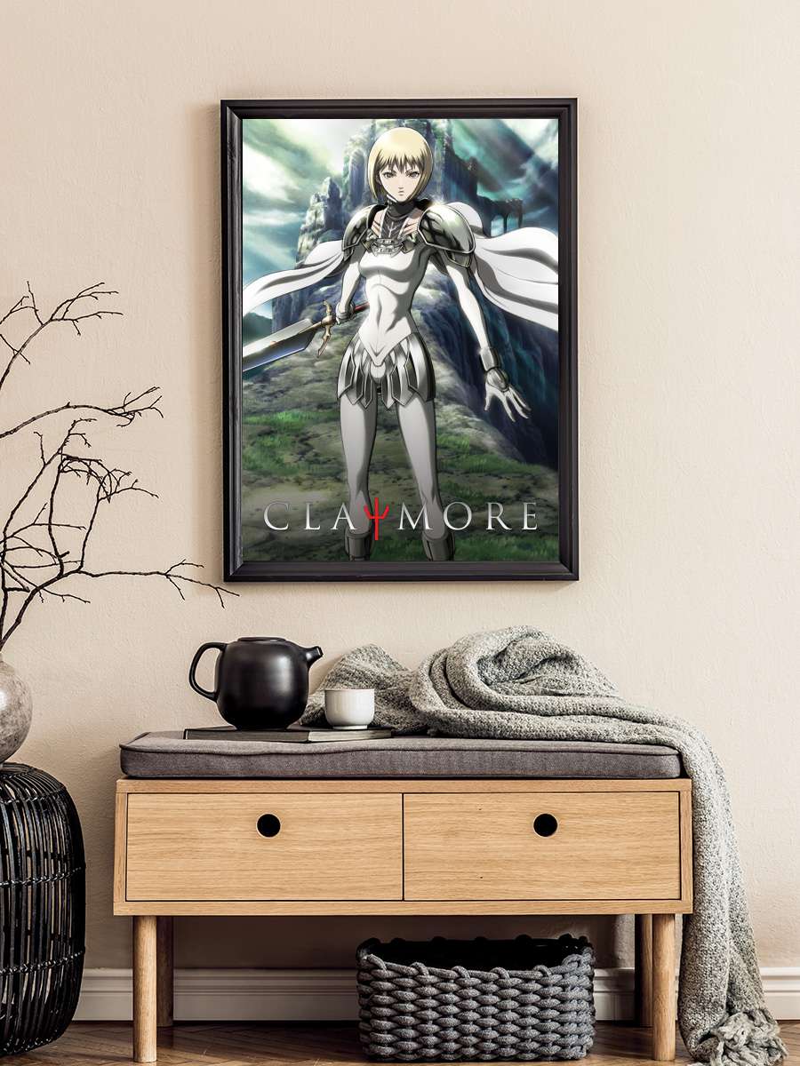 Claymore - クレイモア Dizi Tablo Siyah Çerçeveli Dizi Poster Duvar Tablo