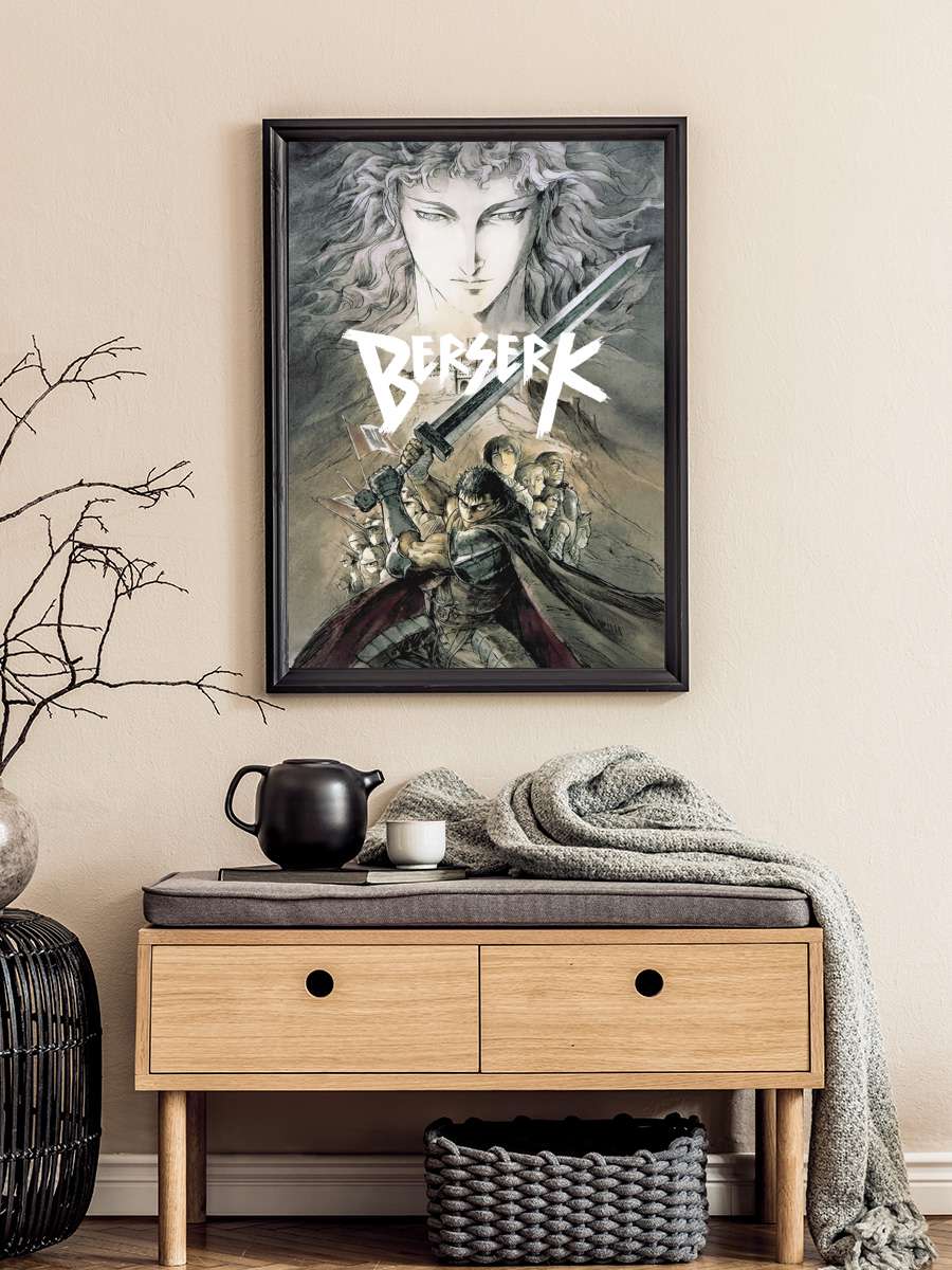 Berserk - 剣風伝奇ベルセルク Dizi Tablo Siyah Çerçeveli Dizi Poster Duvar Tablo