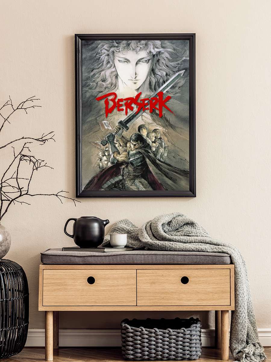 Berserk - 剣風伝奇ベルセルク Dizi Tablo Siyah Çerçeveli Dizi Poster Duvar Tablo