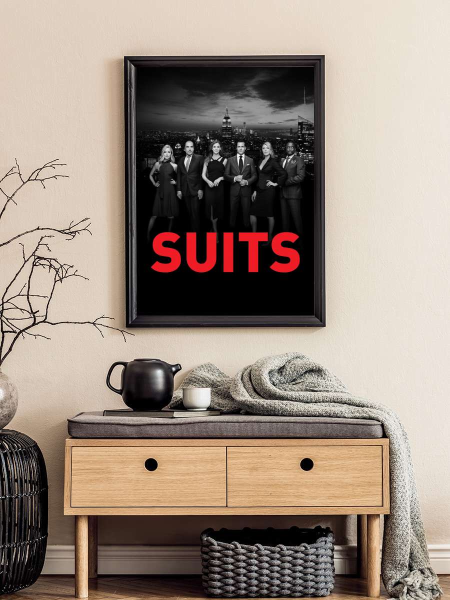 Suits Dizi Tablo Siyah Çerçeveli Dizi Poster Duvar Tablo