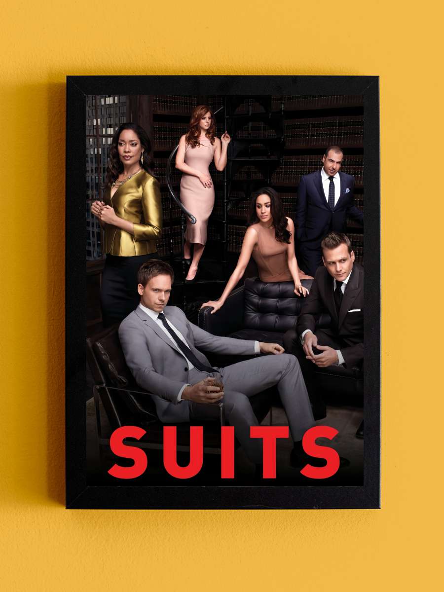 Suits Dizi Tablo Siyah Çerçeveli Dizi Poster Duvar Tablo