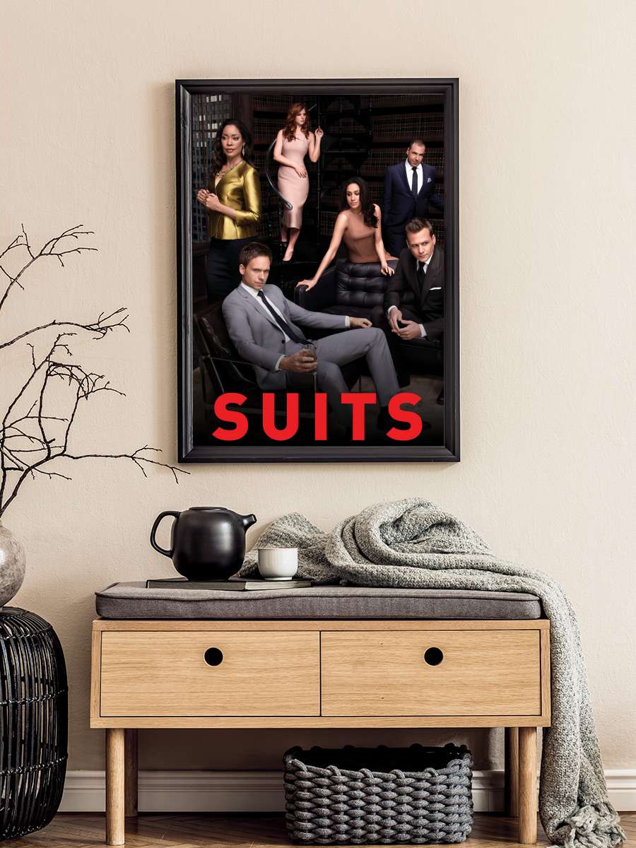 Suits Dizi Tablo Siyah Çerçeveli Dizi Poster Duvar Tablo