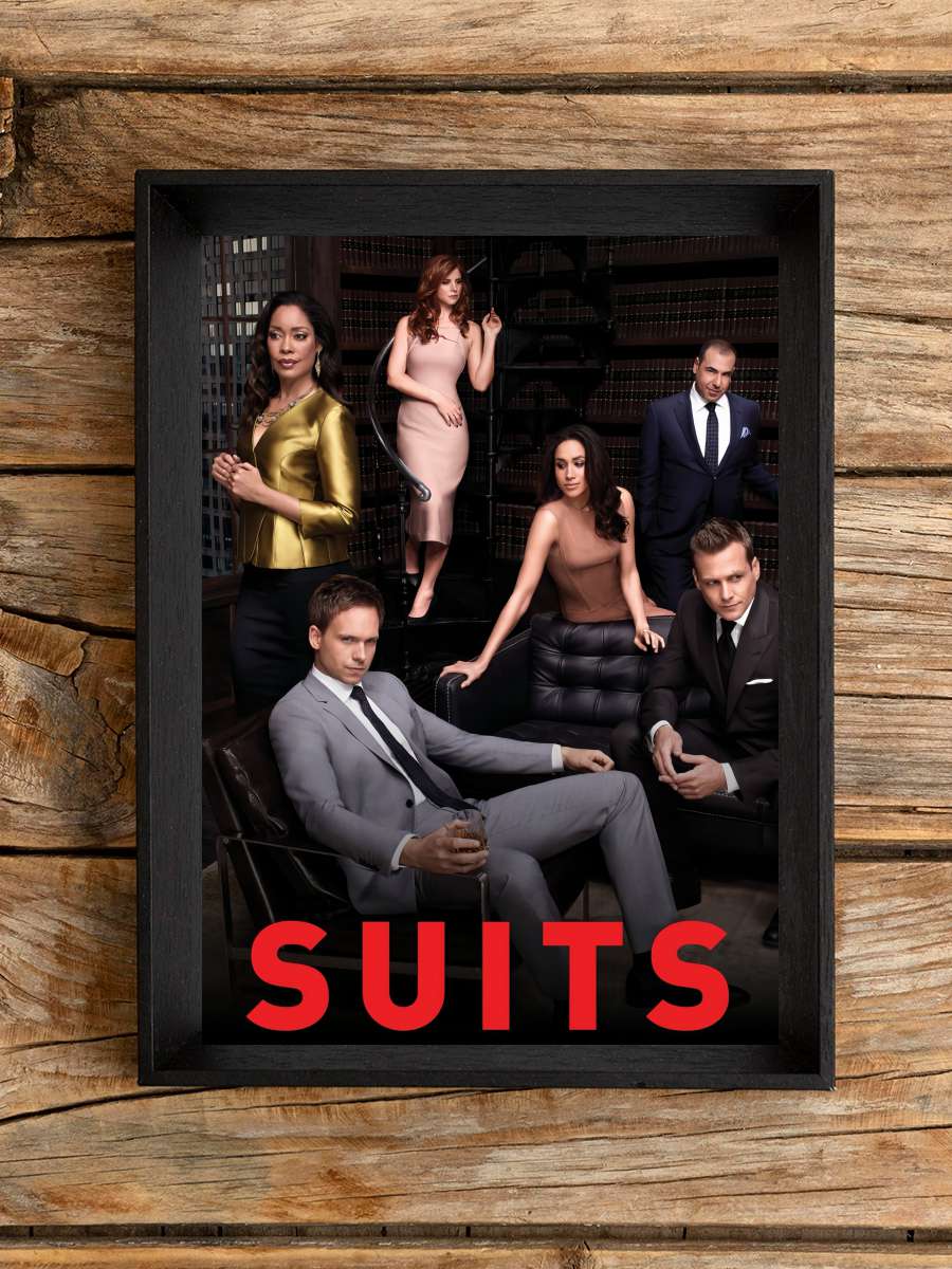 Suits Dizi Tablo Siyah Çerçeveli Dizi Poster Duvar Tablo