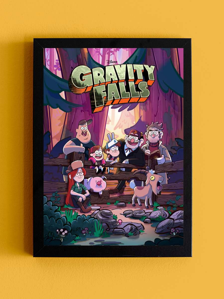 Esrarengiz Kasaba - Gravity Falls Dizi Tablo Siyah Çerçeveli Dizi Poster Duvar Tablo