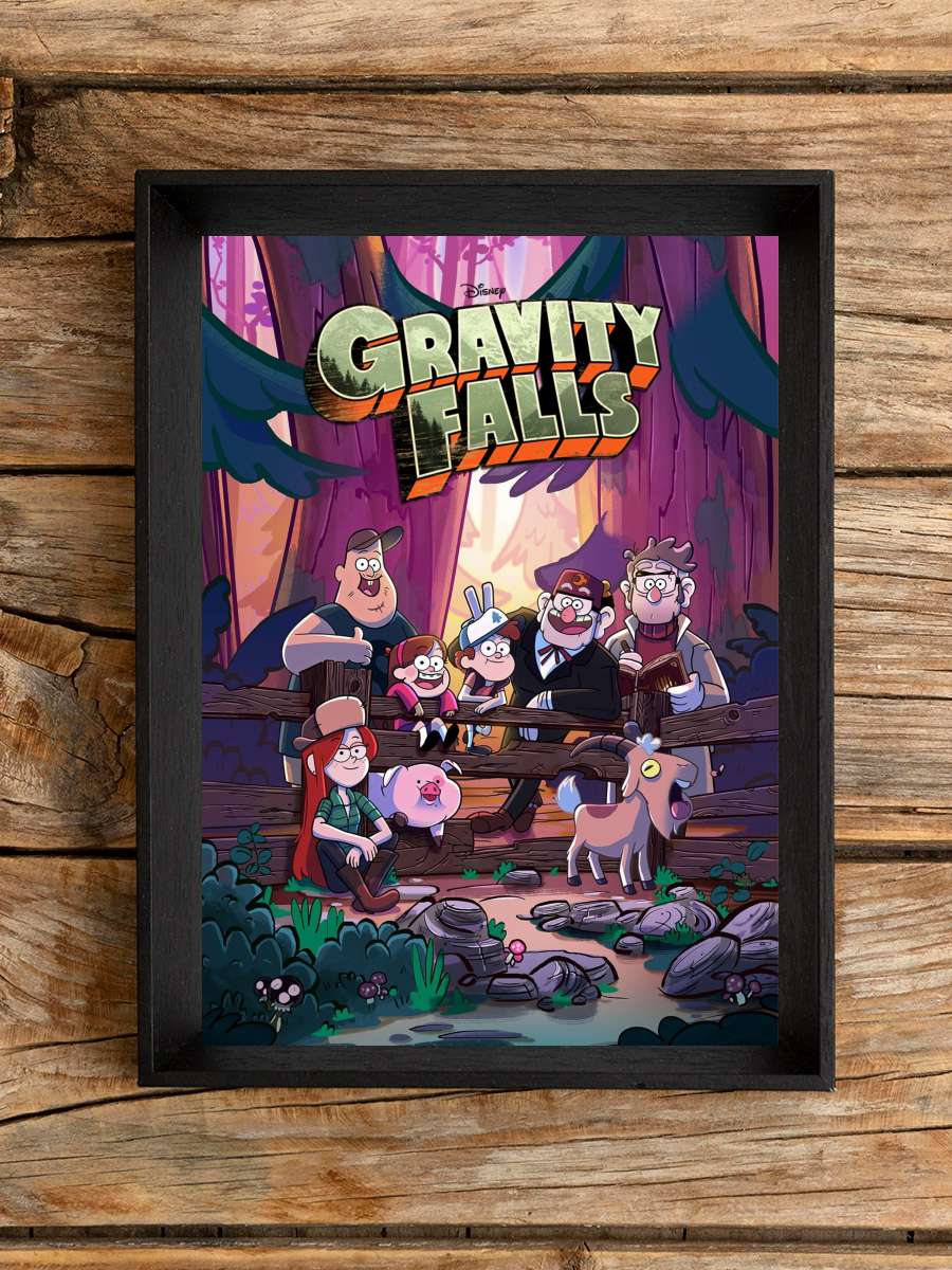 Esrarengiz Kasaba - Gravity Falls Dizi Tablo Siyah Çerçeveli Dizi Poster Duvar Tablo