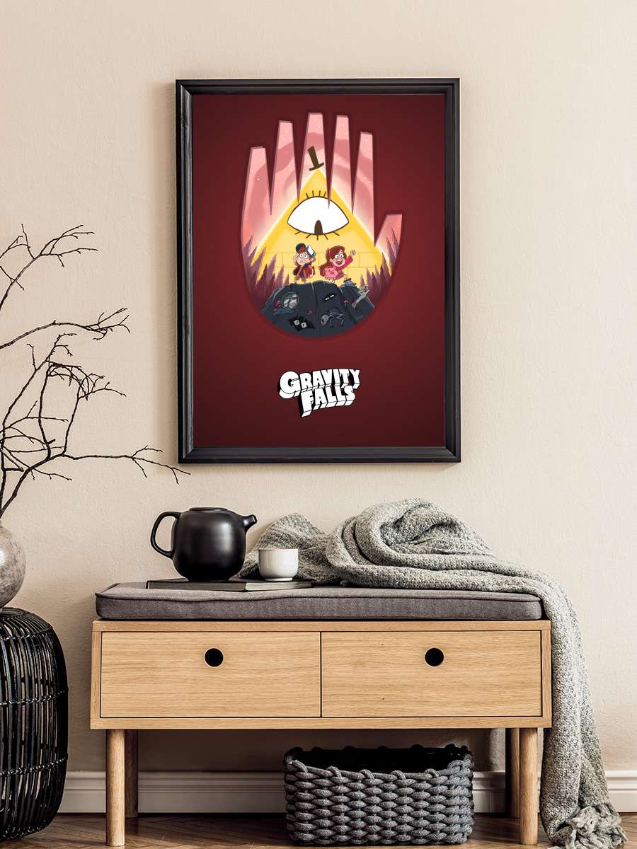 Esrarengiz Kasaba - Gravity Falls Dizi Tablo Siyah Çerçeveli Dizi Poster Duvar Tablo