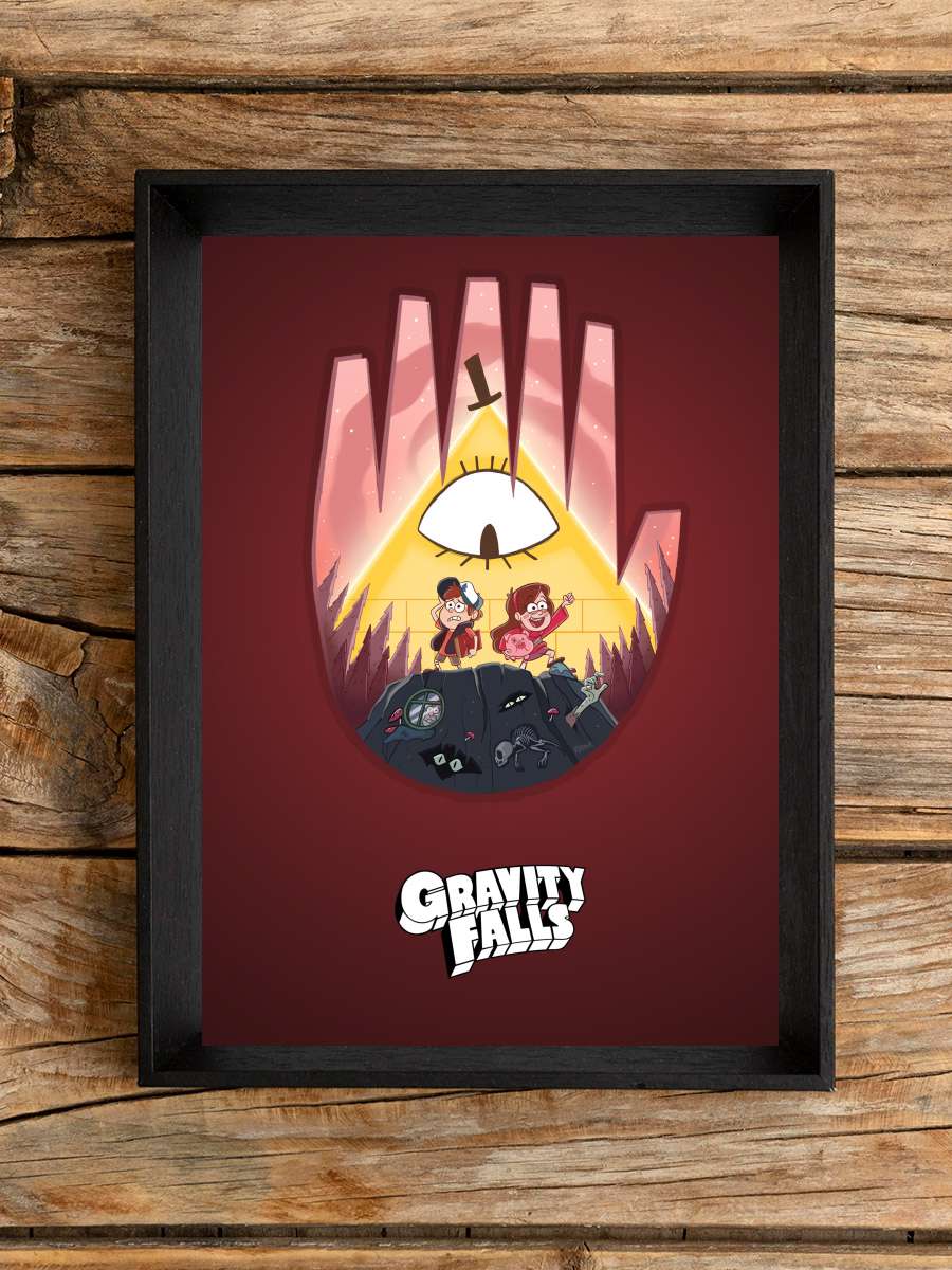 Esrarengiz Kasaba - Gravity Falls Dizi Tablo Siyah Çerçeveli Dizi Poster Duvar Tablo