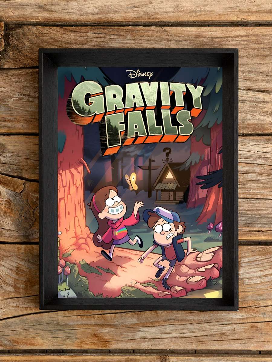 Esrarengiz Kasaba - Gravity Falls Dizi Tablo Siyah Çerçeveli Dizi Poster Duvar Tablo