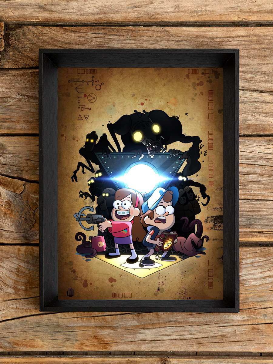 Esrarengiz Kasaba - Gravity Falls Dizi Tablo Siyah Çerçeveli Dizi Poster Duvar Tablo