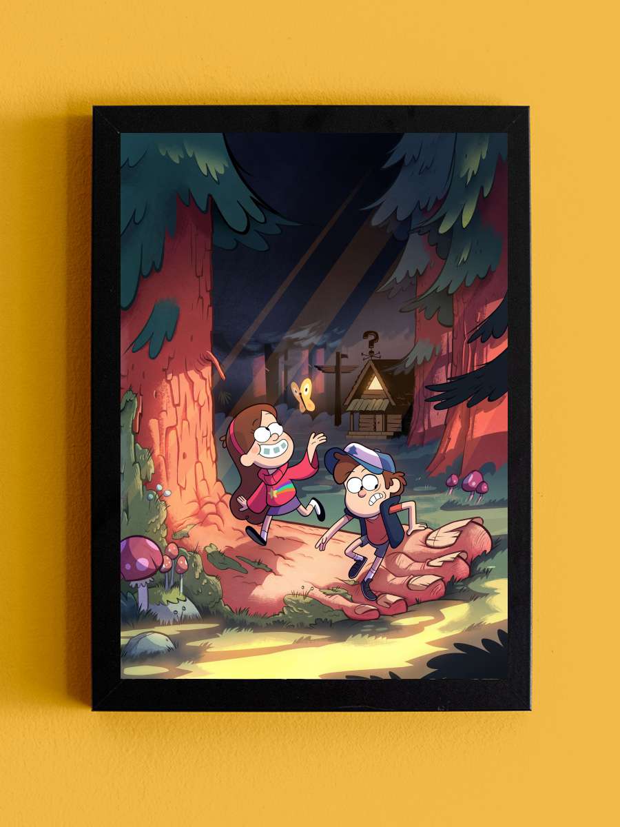 Esrarengiz Kasaba - Gravity Falls Dizi Tablo Siyah Çerçeveli Dizi Poster Duvar Tablo