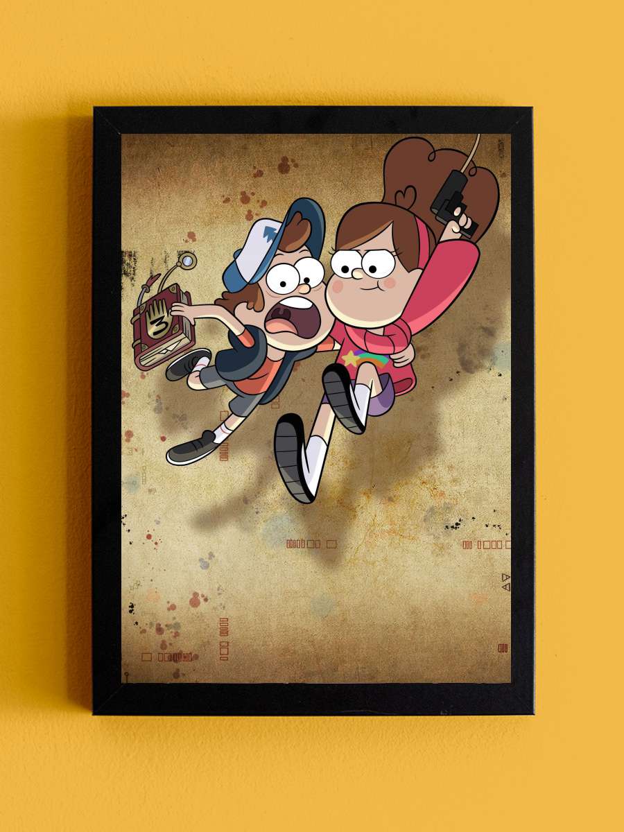 Esrarengiz Kasaba - Gravity Falls Dizi Tablo Siyah Çerçeveli Dizi Poster Duvar Tablo