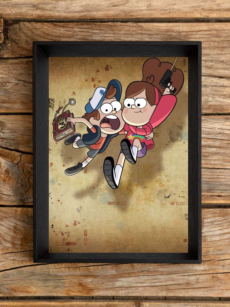 Esrarengiz Kasaba - Gravity Falls Dizi Tablo Siyah Çerçeveli Dizi Poster Duvar Tablo