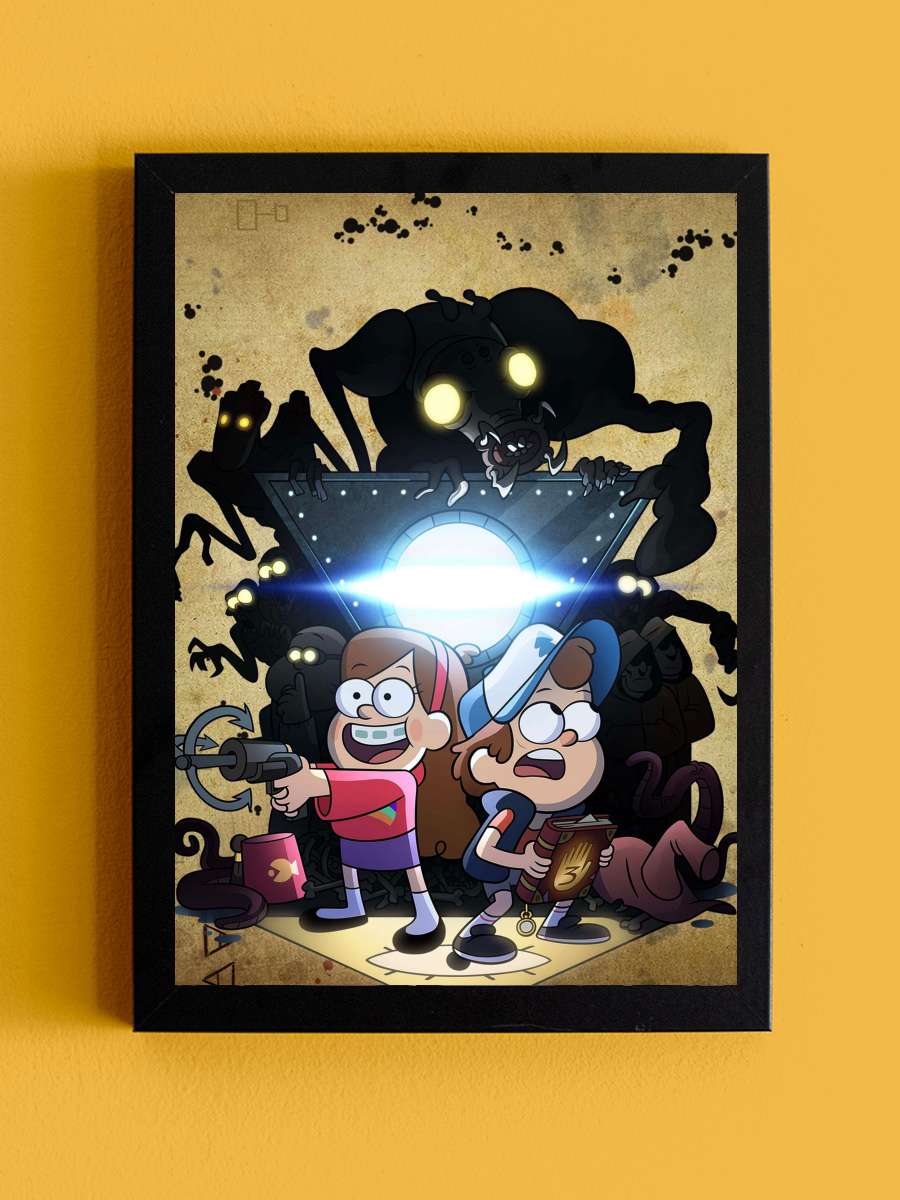 Esrarengiz Kasaba - Gravity Falls Dizi Tablo Siyah Çerçeveli Dizi Poster Duvar Tablo